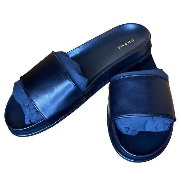 Frame Le Osborne Noir Black Slide NWB Size 39 8 1/2 - Picture 6 of 11